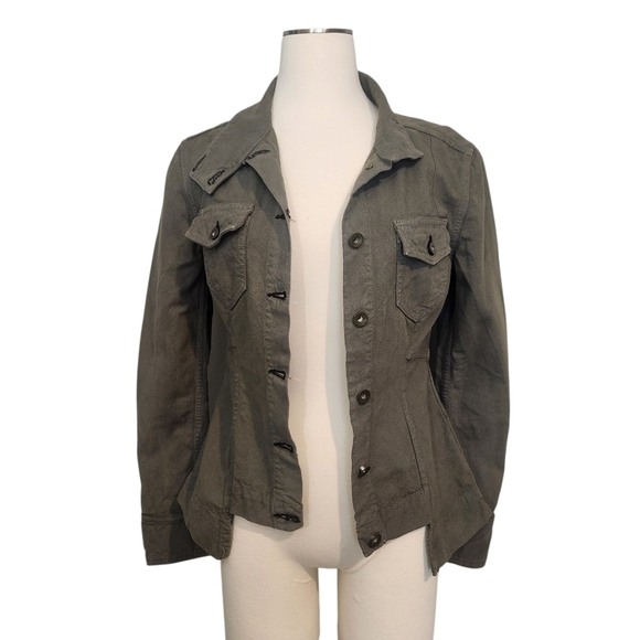 RAG & BONE CHAMBERLAIN JACKET ARMY GREEN CANVAS 100% COTTON SZ XS - Picture 3 of 13